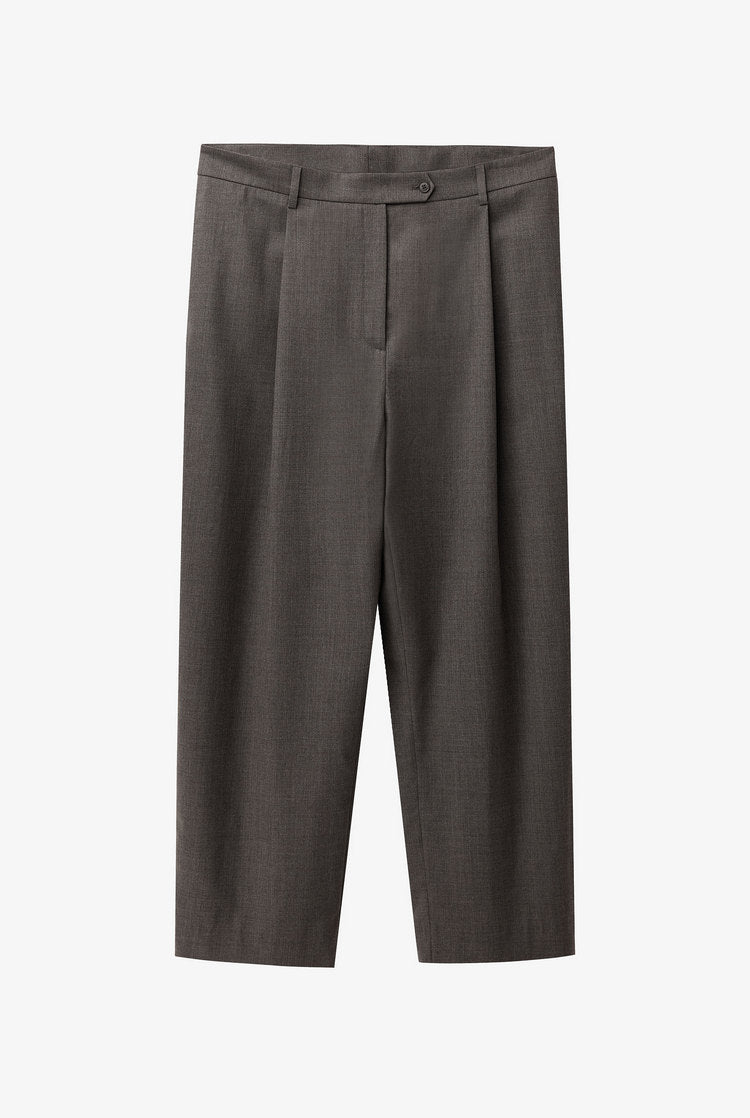 Classic pleated wool trousers