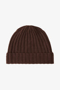 Ribbed knit cashmere/wool beanie