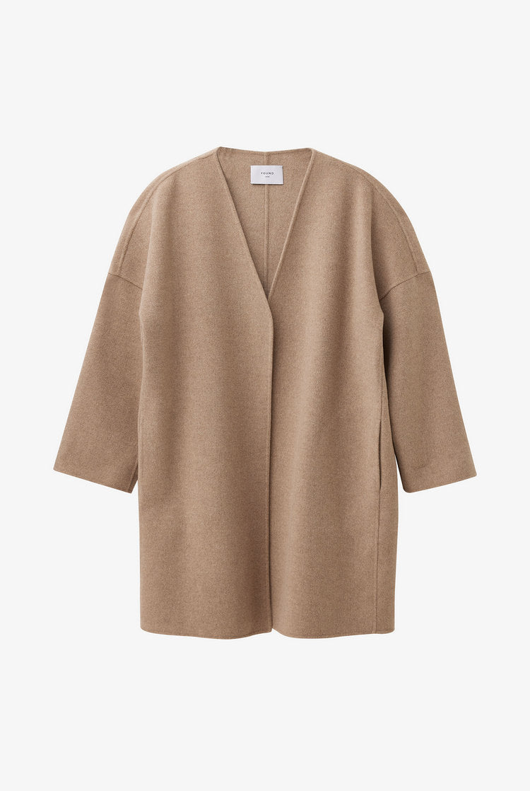 Relaxed-fit double-faced cashmere coat