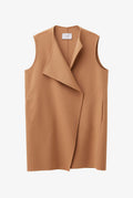 Longline double-faced cashmere gilet