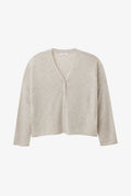 Loose-fit V-neck cashmere/wool cardigan