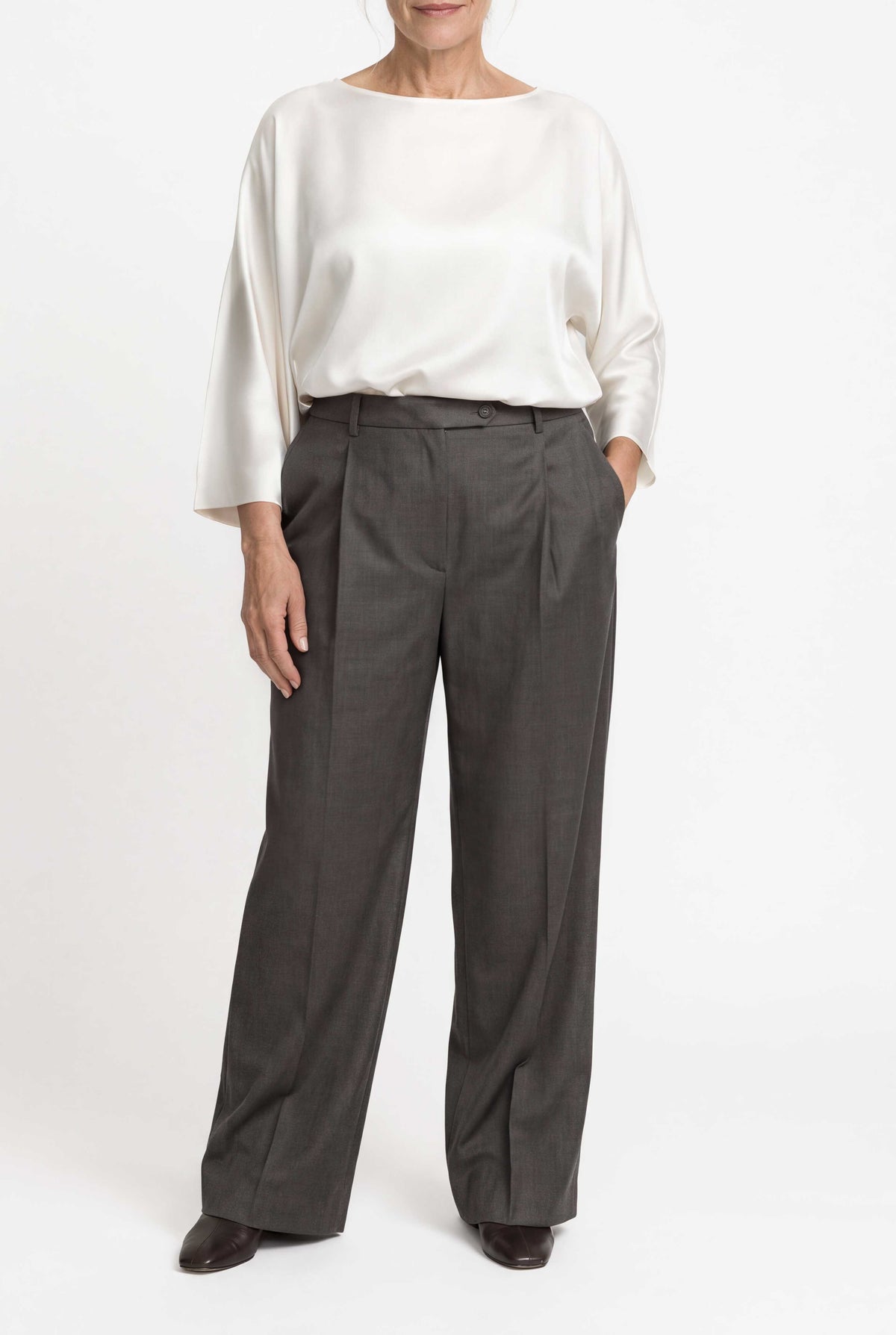 Classic pleated wool trousers