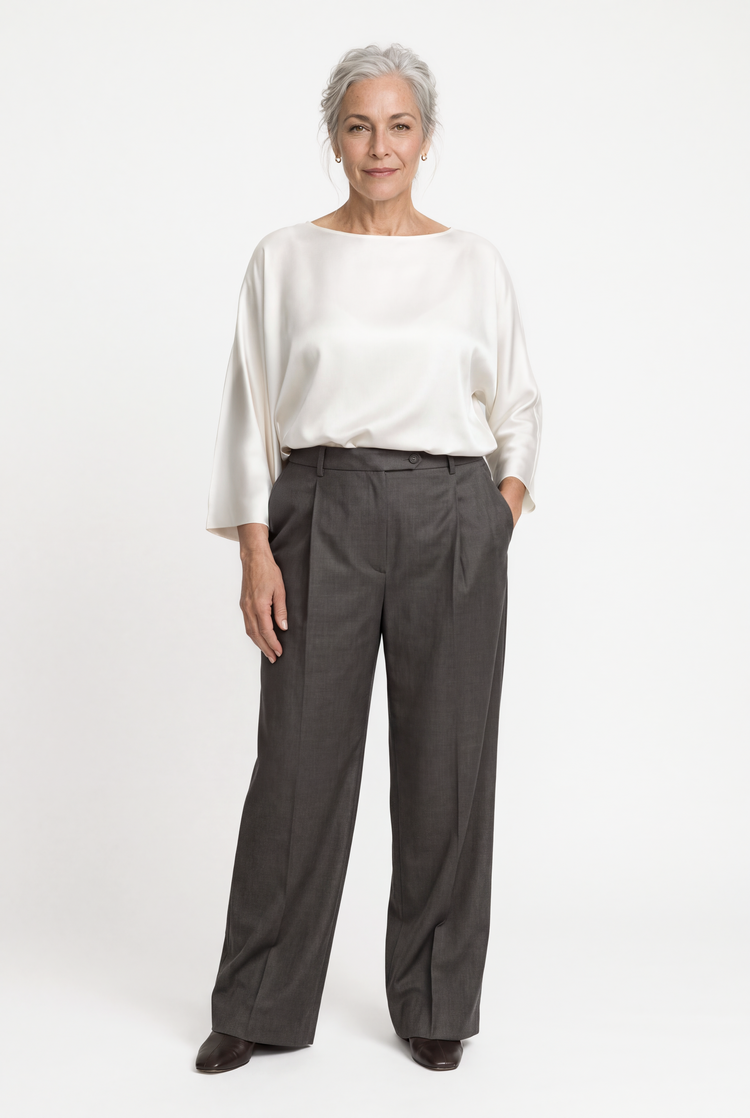 Classic pleated wool trousers