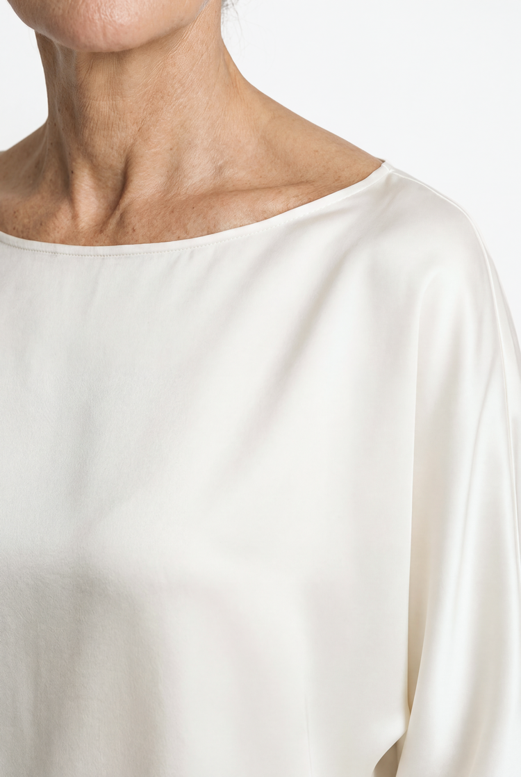 Signature long sleeved silk top