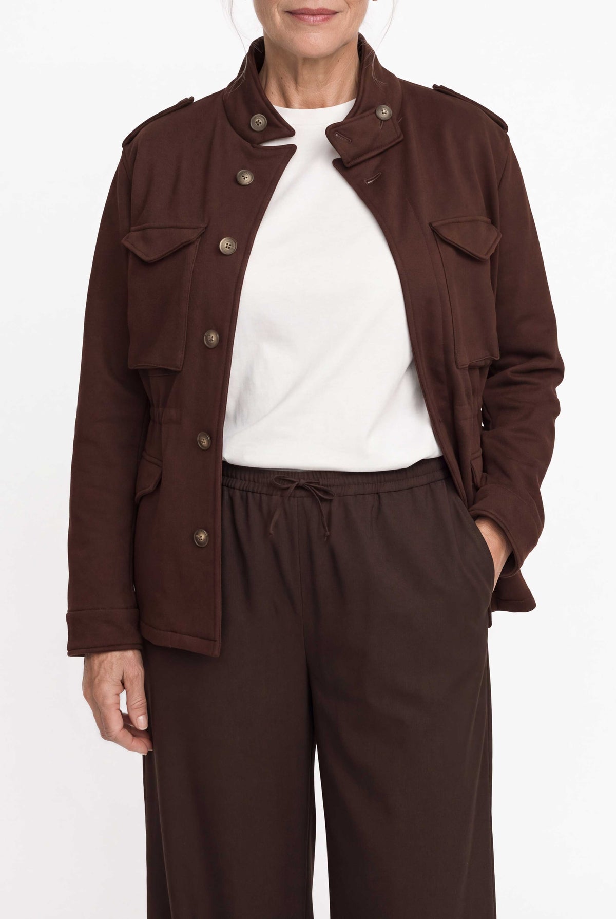 Relaxed-fit jersey cotton field jacket