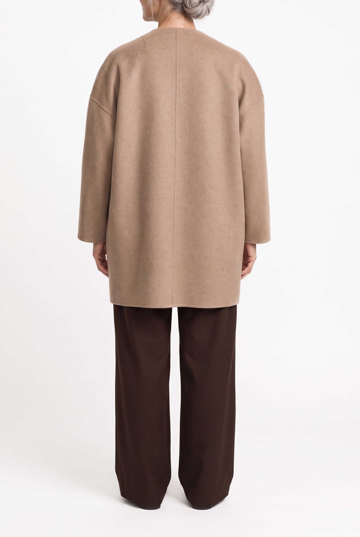 Relaxed-fit double-faced cashmere coat